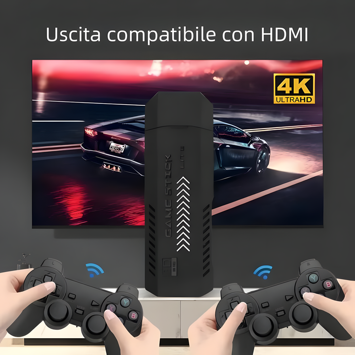 Console di gioco retrò 64G 128G X2 Plus 40000+giochi Game Stick Console da gioco wireless TV 4K