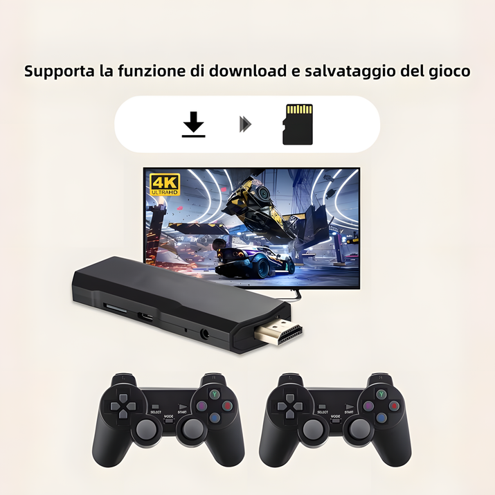 Console di gioco retrò 64G 128G X2 Plus 40000+giochi Game Stick Console da gioco wireless TV 4K